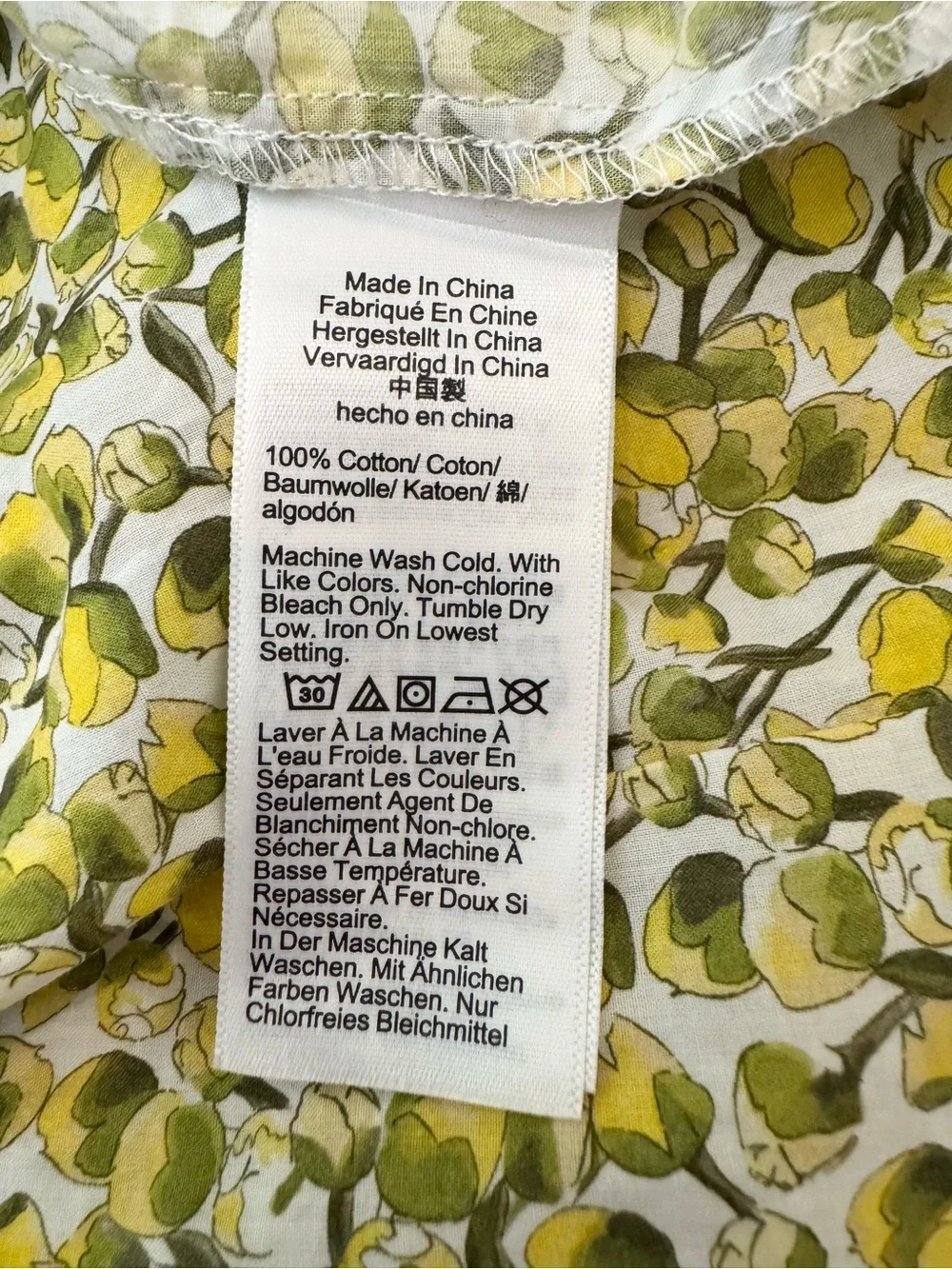 J. Crew High-neck Puff-sleeve Smock Top in Liberty Eliza's Yellow Fabric, Size L